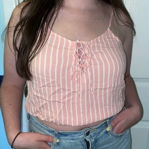 Cropped Kendall&Kylie Pink Striped Top